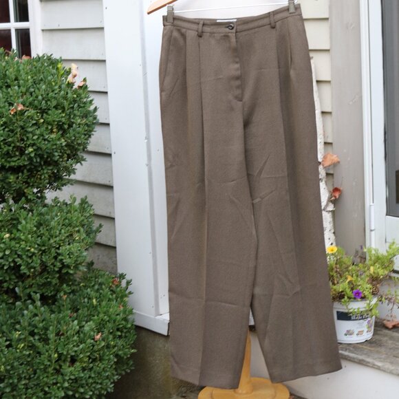 Jennifer Moore Brown Textured Poly Crepe 1 Button Pant Suit Sz 10 - Picture 4 of 9